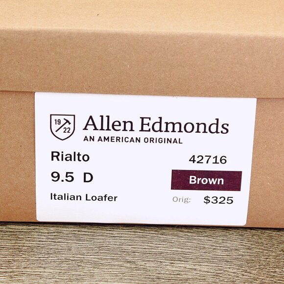 Allen Edmonds RIALTO Italian Loafer 9.5 D Brown * add $15 Cedar Trees main image 12